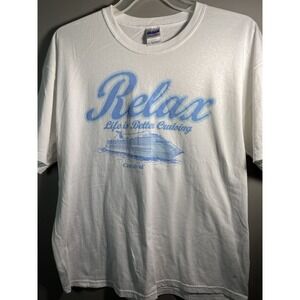 White Cotton T-Shirt XL Ship Carnival Cruise Graphic Ocean Vacation Vintage